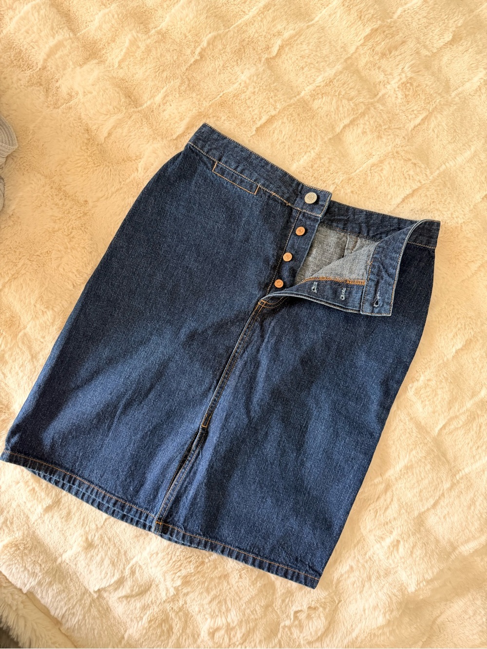 Gap Y2K Vintage Blue Denim Button-Front Skirt